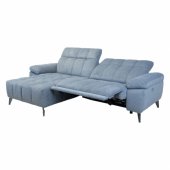 Corner sofa LUZERN LC, electric recliner, bluish grey