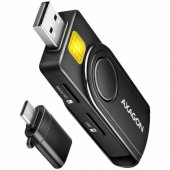 Compact travel USB-A + USB-C contact Smart/ ID card CRE-SMP2A