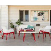 Luxor Lounge Set White/ Red