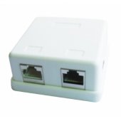Two jack surface mount box 2x RJ45 CAT5E