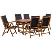 FABIOLA table and 6 chairs brown