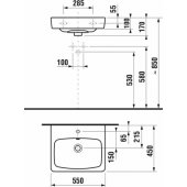 Lyra Plus Design Line 550x450 mm White