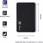 External Hard Drive Case 2.5®® SATA USB 2.0 Black 51862