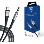 Cable USB-C - Jack 3.5mm 1m black/ silver
