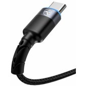 Data Cable USB to Type-C LED Nylon Braided 1.2m Black