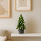 Artificial Decorative Christmas Tree in a Pot, Silver Finish, 32 x 12