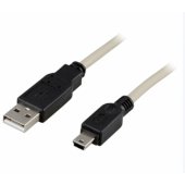 Cable USB-A 2.0 Mini-USB-B 0.5m black/ grey