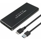 Aluminium Enclosure M.2 SATA USB 3.0 Black 51854