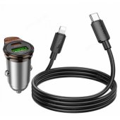 NZ16A 43W 3A 1 x USB-A / 1 x USB-C with Lightning Cable Grey
