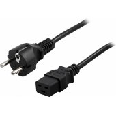 Power Cable CEE 7/ 7 to IEC C19 1m Black