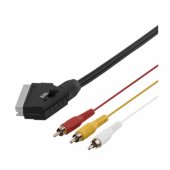 Video cable SCART 3xRCA 2m black