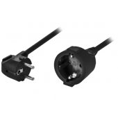 Power extension cable angled CEE 7/ 7 - CEE 7/ 4 10m Black