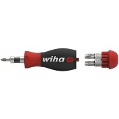 Wiha Stubby screwdriver 1/ 4", with bit magazine (black/ red, Stubby wit