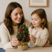 Artificial Decorative Christmas Tree Cones Red Rowan Decorations 17x10
