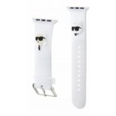 Watch 42/ 44/ 45/ 49mm 3D Rubber Karl&Choupette Heads Strap White