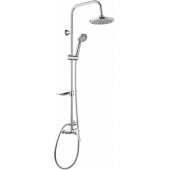 Deante Joko Round shower set with rain shower head with faucet chrome