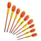Stanley FATMAX screwdriver set, 10-piece red/ yellow, voltage tester