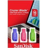 16GB Cruzer Blade USB 2.0 Blue, Green, Pink 3 pack