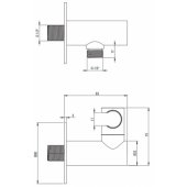 _7076191 Deante Round angle connection with hand shower holder