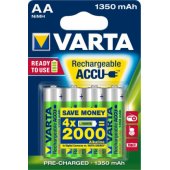 Rechargeable AA / R6 1350mAh 4 pack