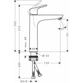 Focus Single Lever Basin Mixer 190 Without Waste Set 31518000