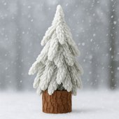 Decorative Artificial Christmas Tree on a Trunk Covered with Snow 30 x