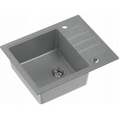 QUADRON PETER 116 granite sink Steingran grey with manual siphon and s