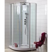 Wave 900x900 mm h=max.2450 mm Matt silver/ Transparent