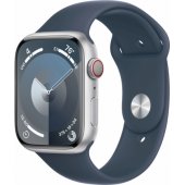 Watch Series 9 Cellular 45mm Silver/ Storm Blue Sport Band - S/ M