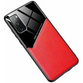 "Lens Leather Back Case iPhone 12/ 12 Pro" Red