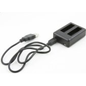 USB Charger For Two Batteries For Ahdbt-401/ Gopro Hero 4 Black Silver
