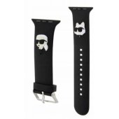 Watch 42/ 44/ 45/ 49mm 3D Rubber Karl&Choupette Heads Strap Black