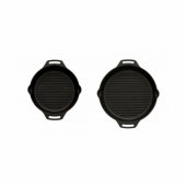 Ribbed cast iron pan without handle 30-35cm