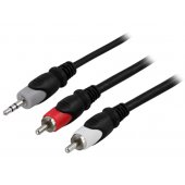 Audio cable 3.5mm 2xRCA 3m black