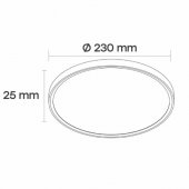 LED Влагозащищенный светильник 18W, 3CCT, 2160Lm, IP44, Ø230x25,W