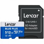 Blue Plus Micro SDXC 512GB Class 10 LMSBLPL512G-BNANG