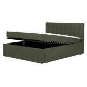 Continental bed LEENA 160x200cm, with mattress, green