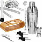 Bartender set shaker stand Springos KI0025 12 pcs silver