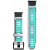 20mm QuickFit Silicone Strap Slate Whitestone/ Aqua
