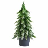Artificial Decorative Christmas Tree in a Pot, Silver Finish, 32 x 12